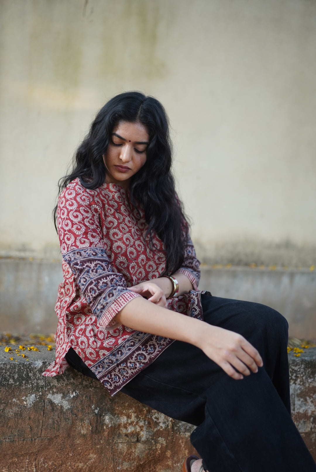 Sagarika Hand block Mulmul Short Top