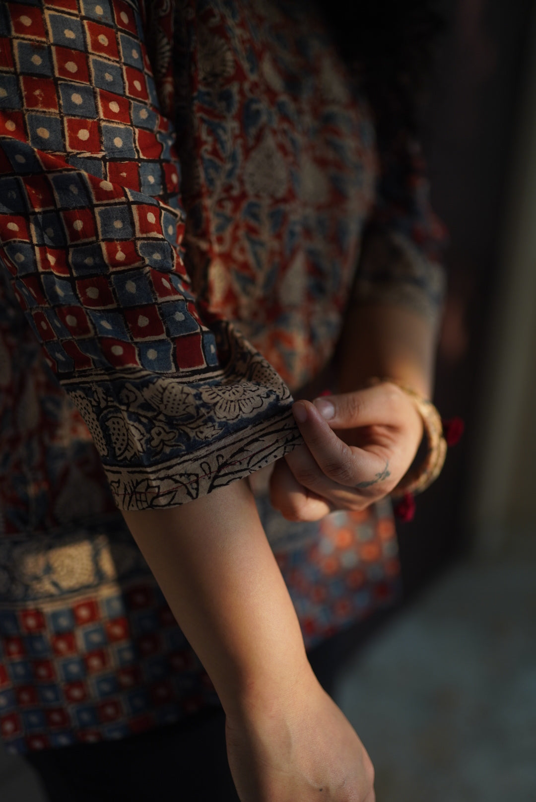 Kaushiki Handblock Mulmul Short Top