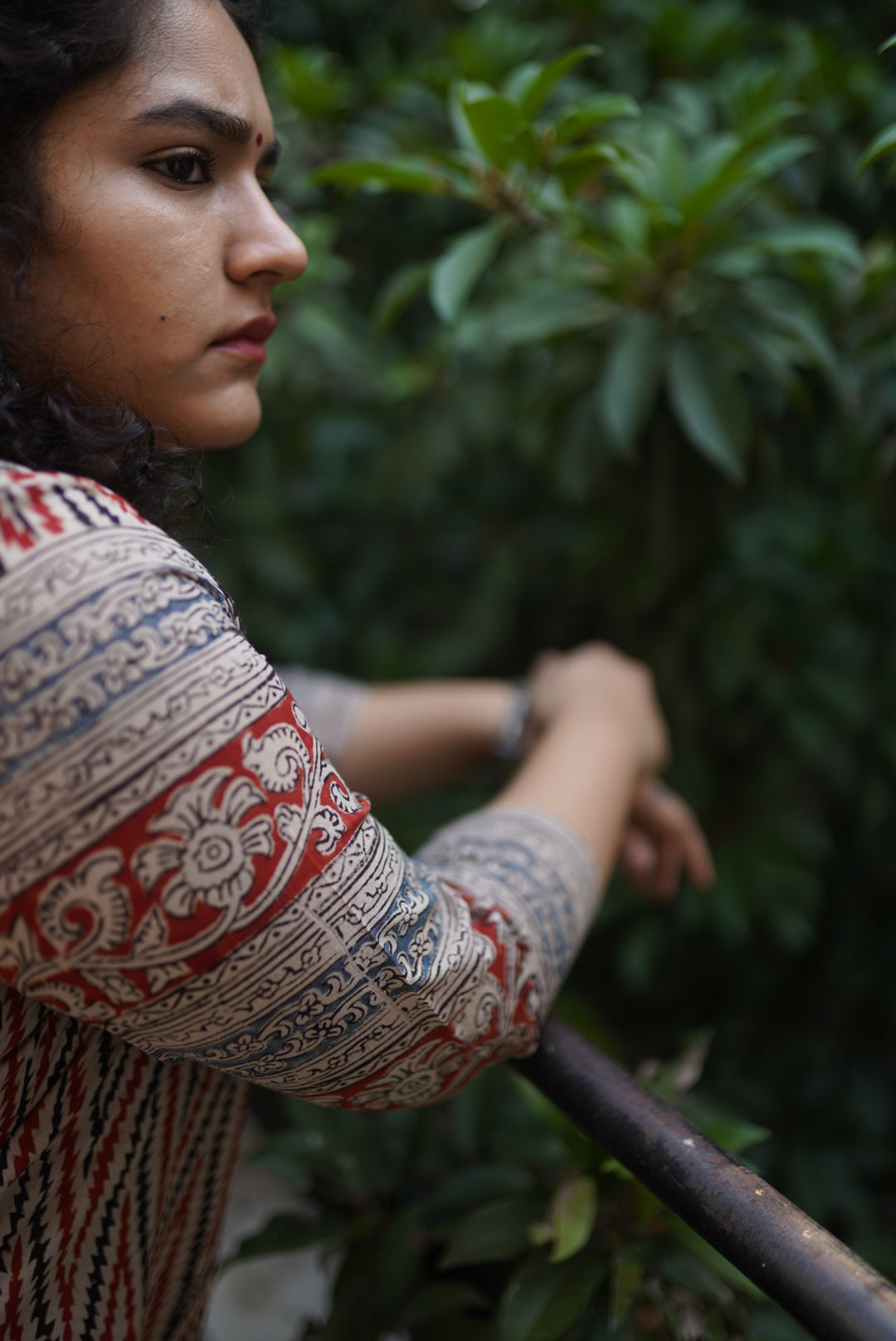 Sharvani Handblock Mulmul Short Top