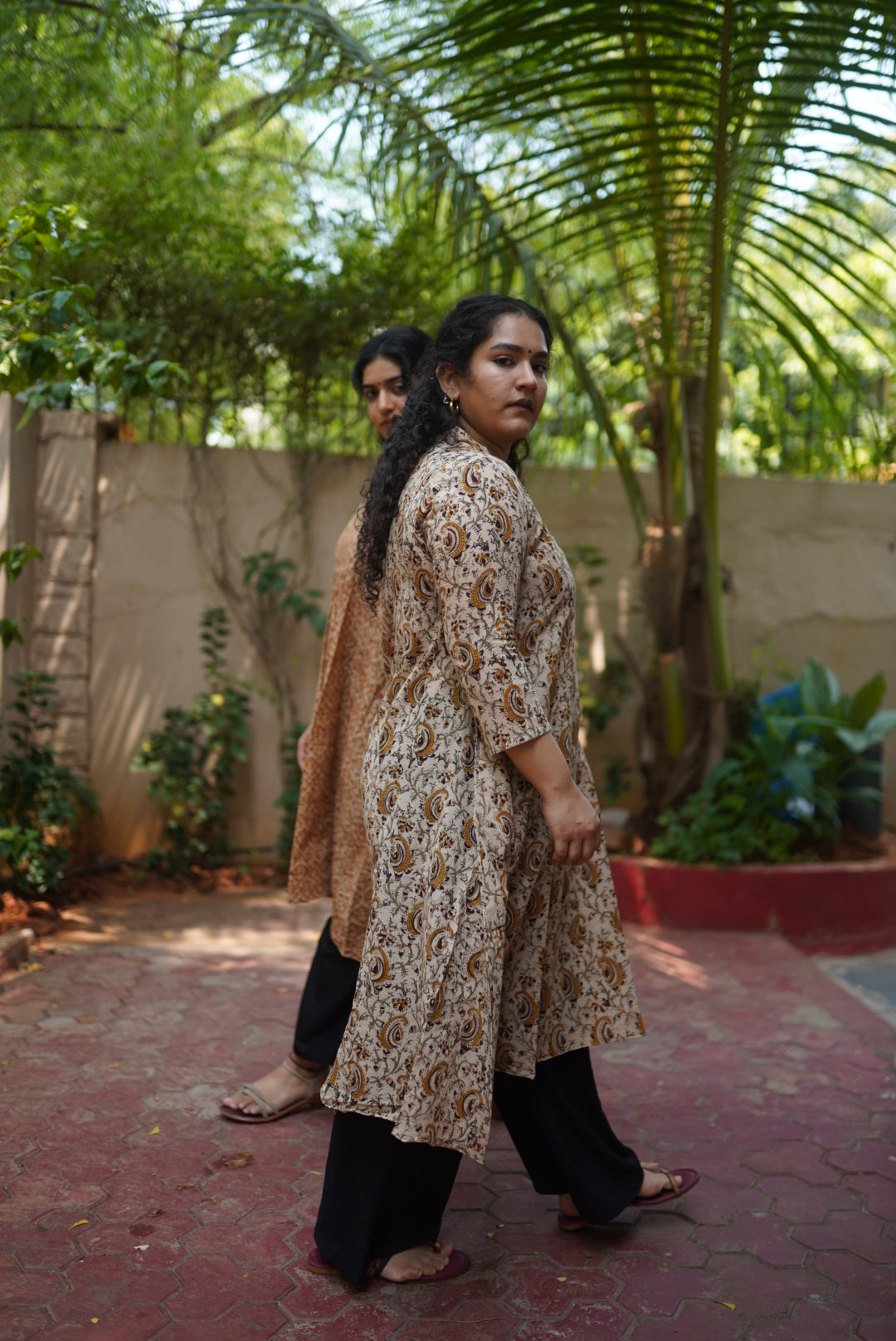 Aranya Handblocked A-line Long Kurta