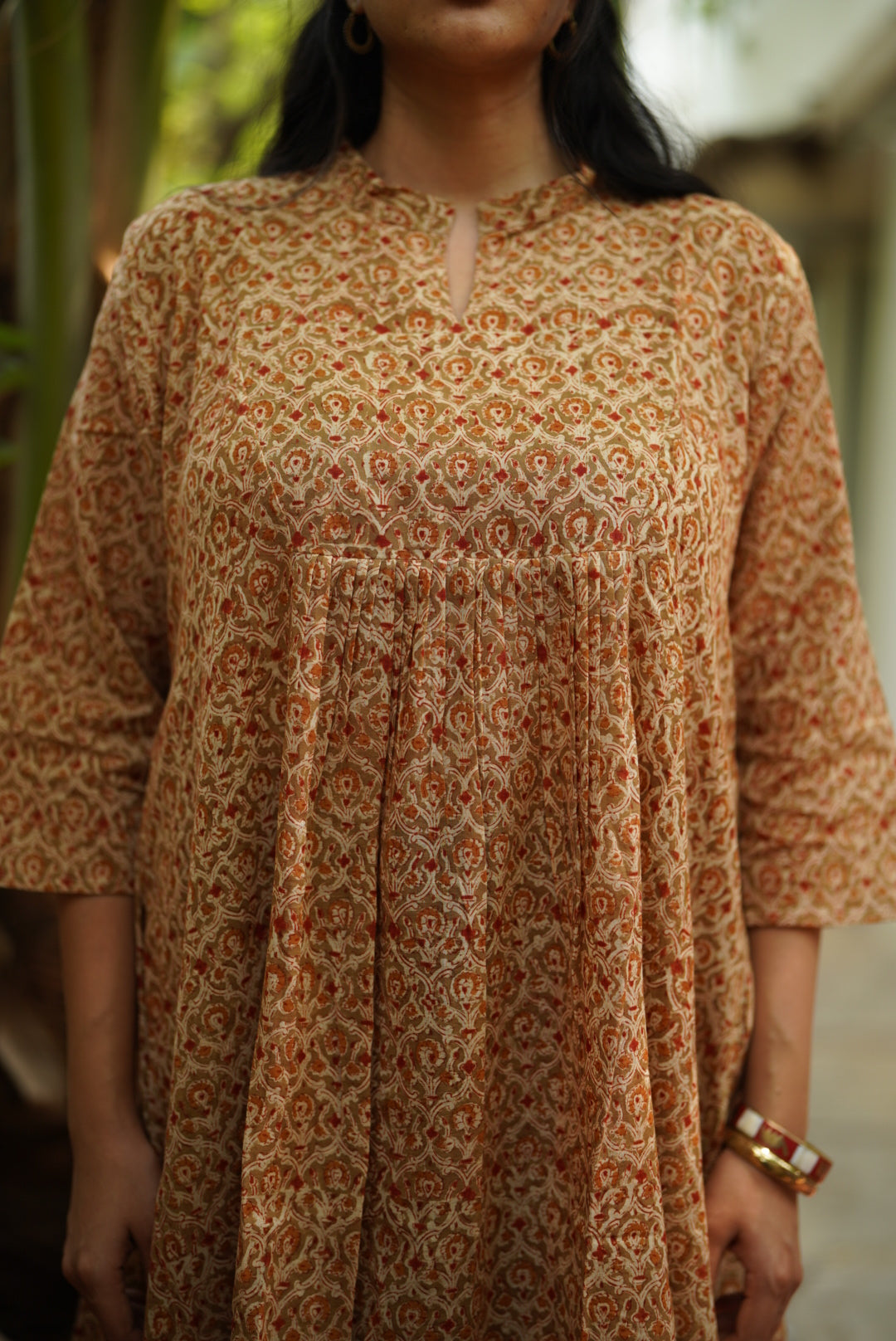 Roshni Handblocked A-line Long Kurta