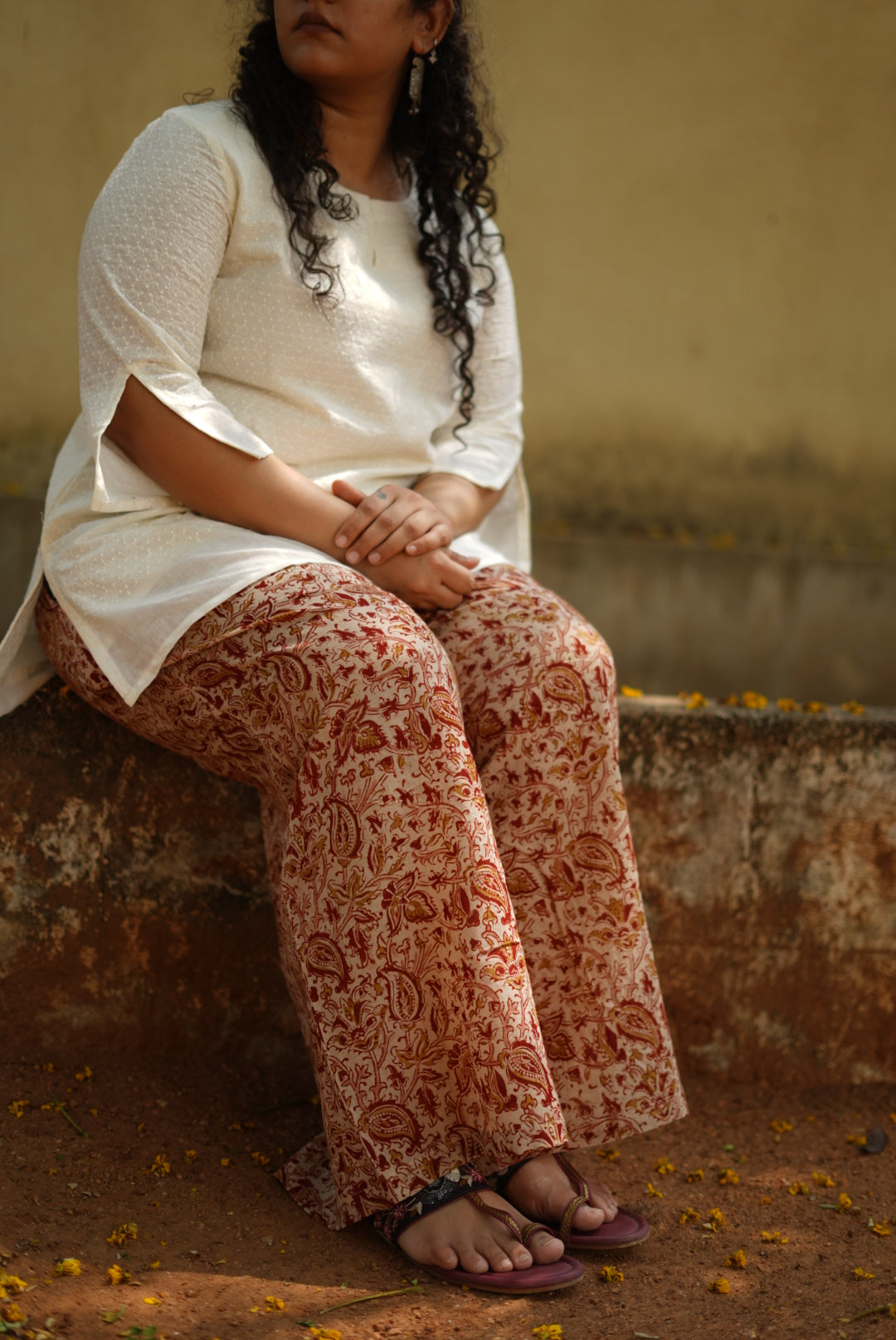 Kumud Handblock Mulmul Palazzo Pant