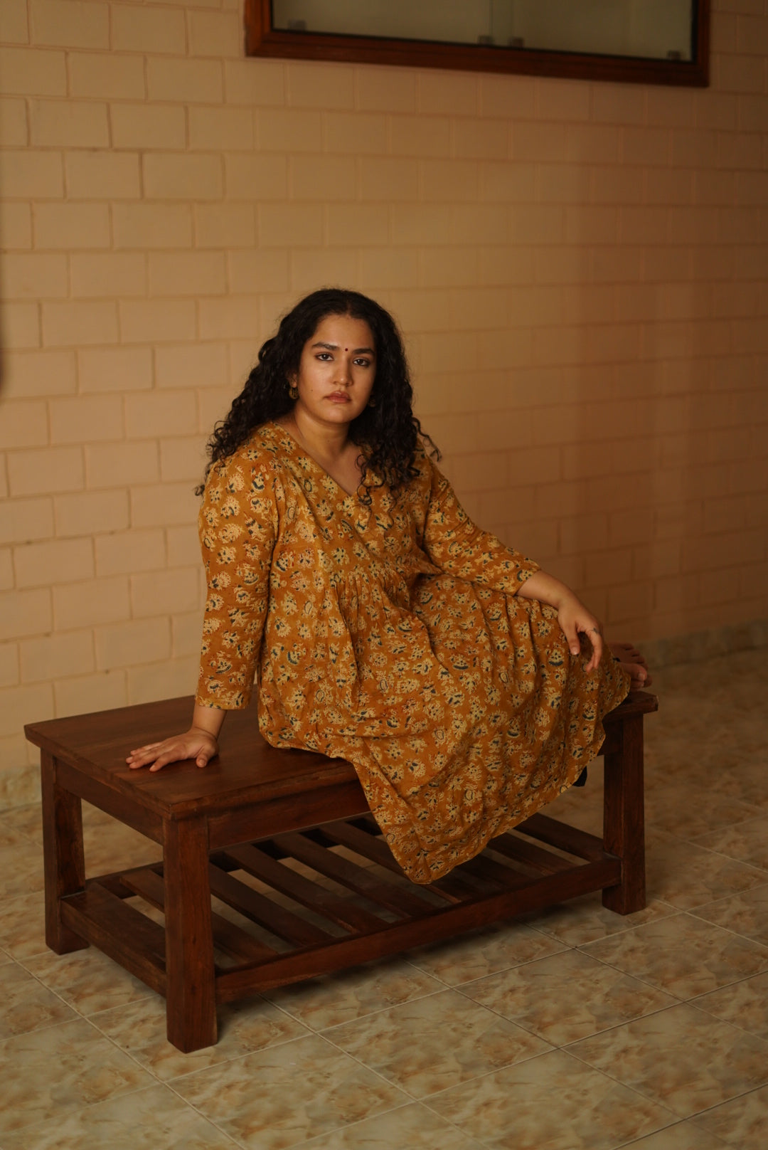 Ishani Handblocked A-line Long Kurta
