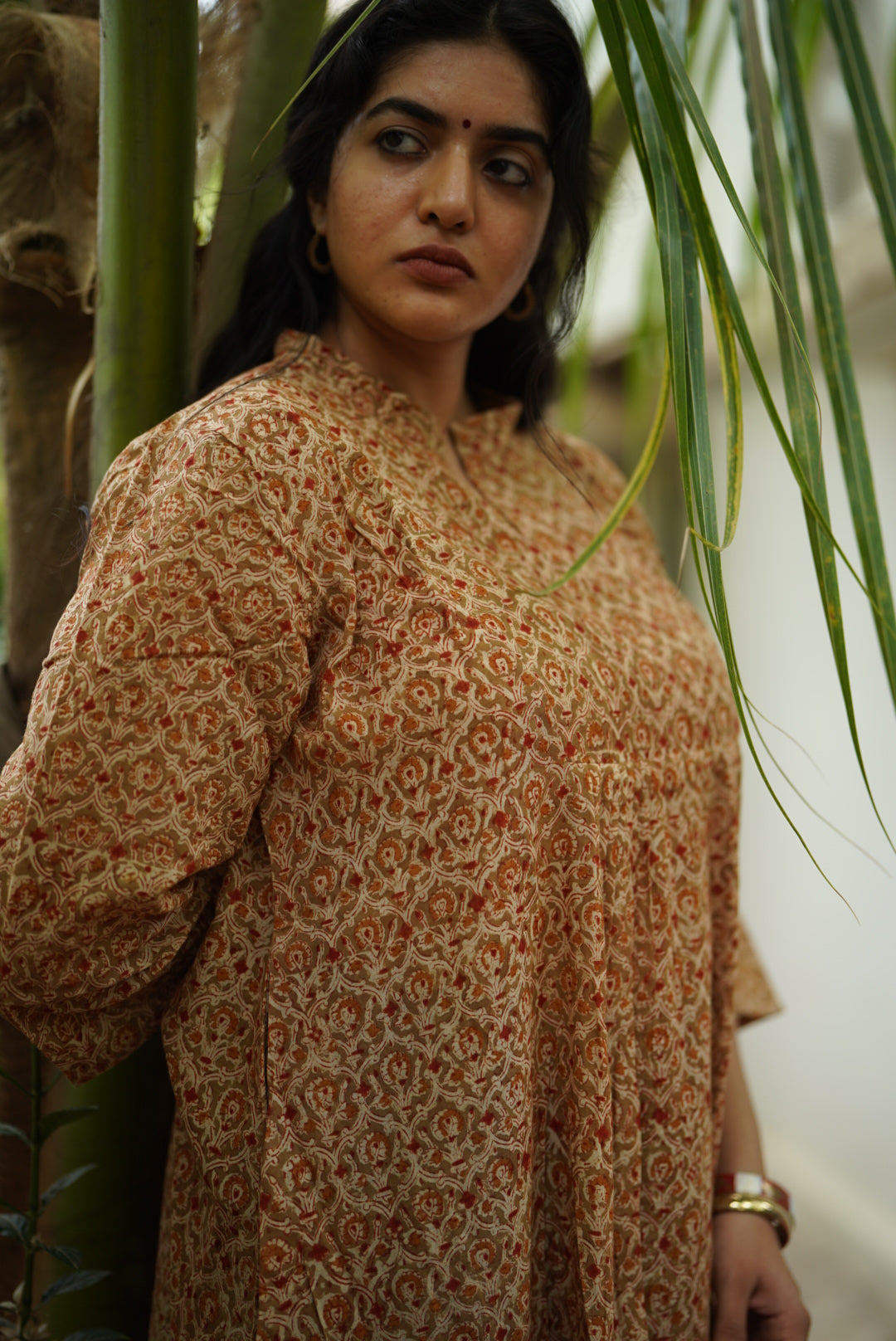 Roshni Handblocked A-line Long Kurta