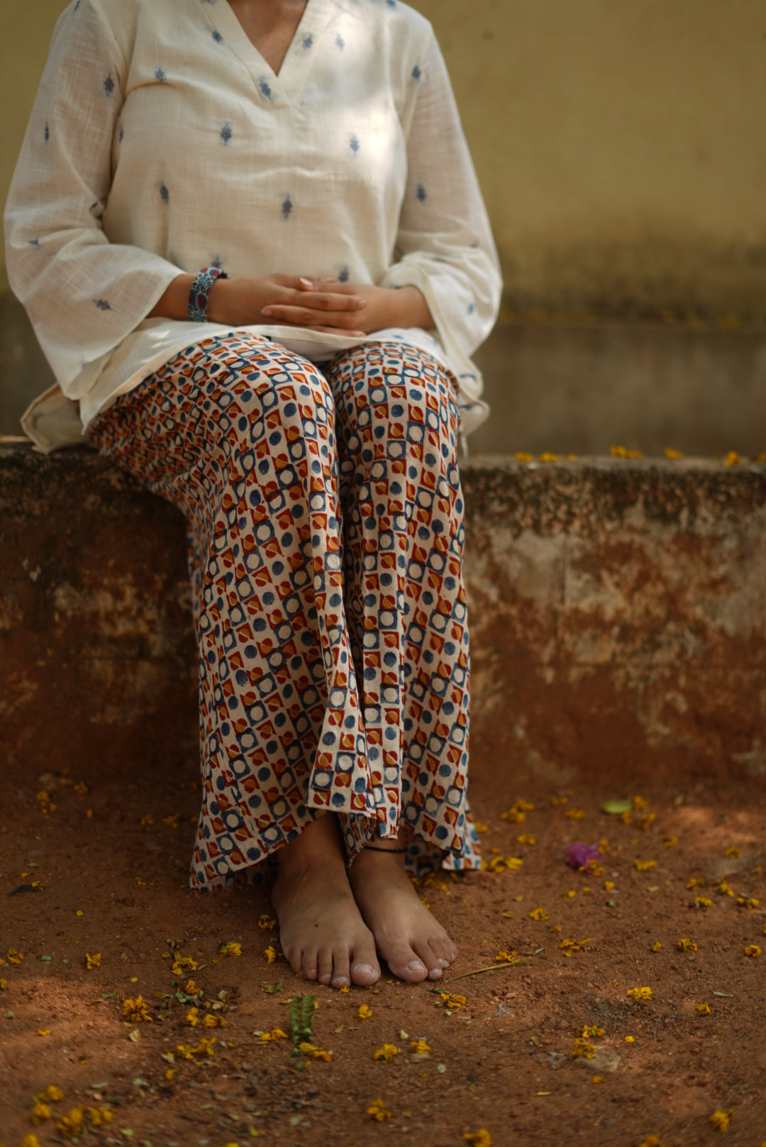 Tara Handblock Polka Palazzo Pant