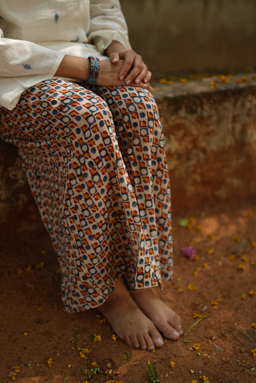 Tara Handblock Polka Palazzo Pant