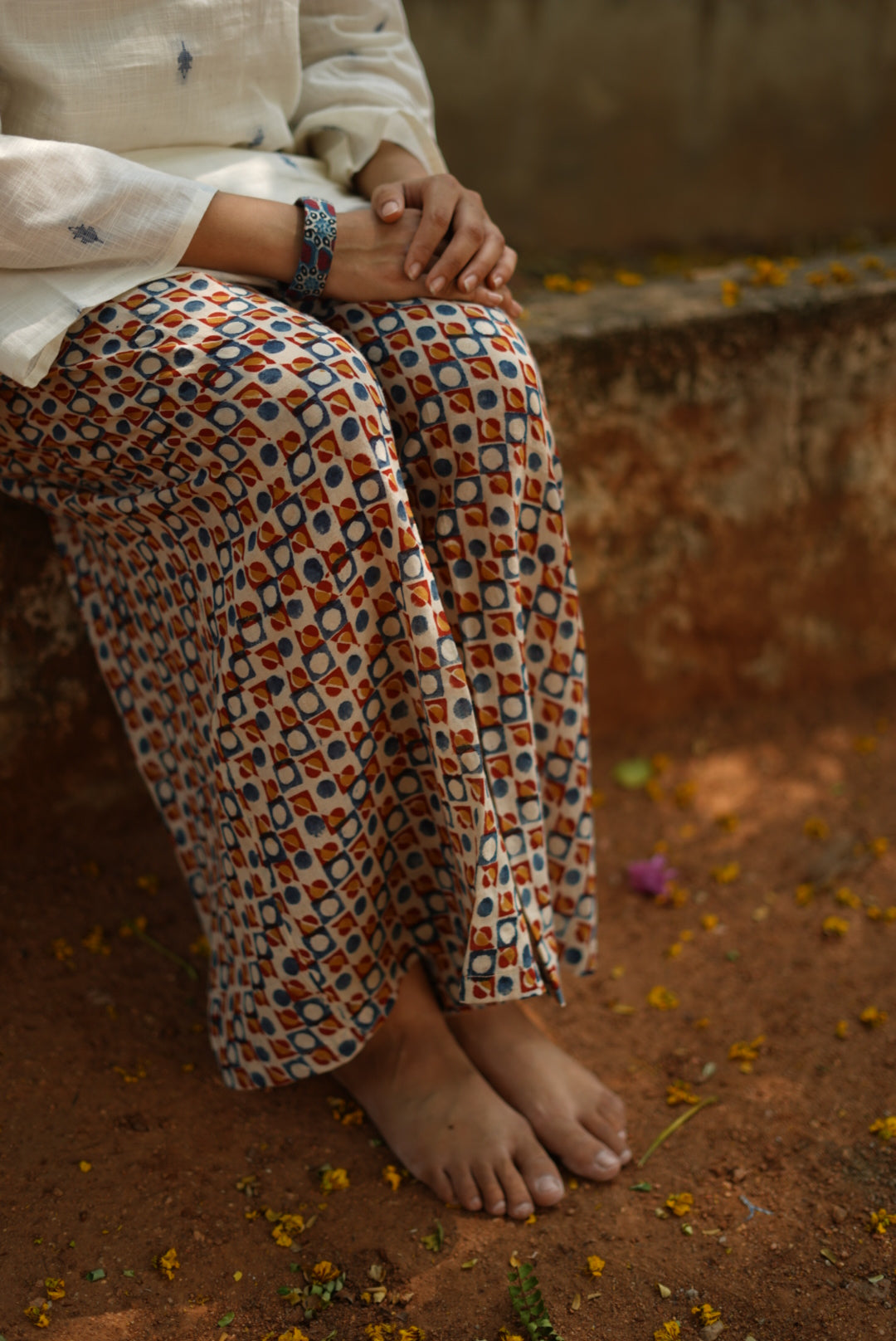 Tara Handblock Polka Palazzo Pant