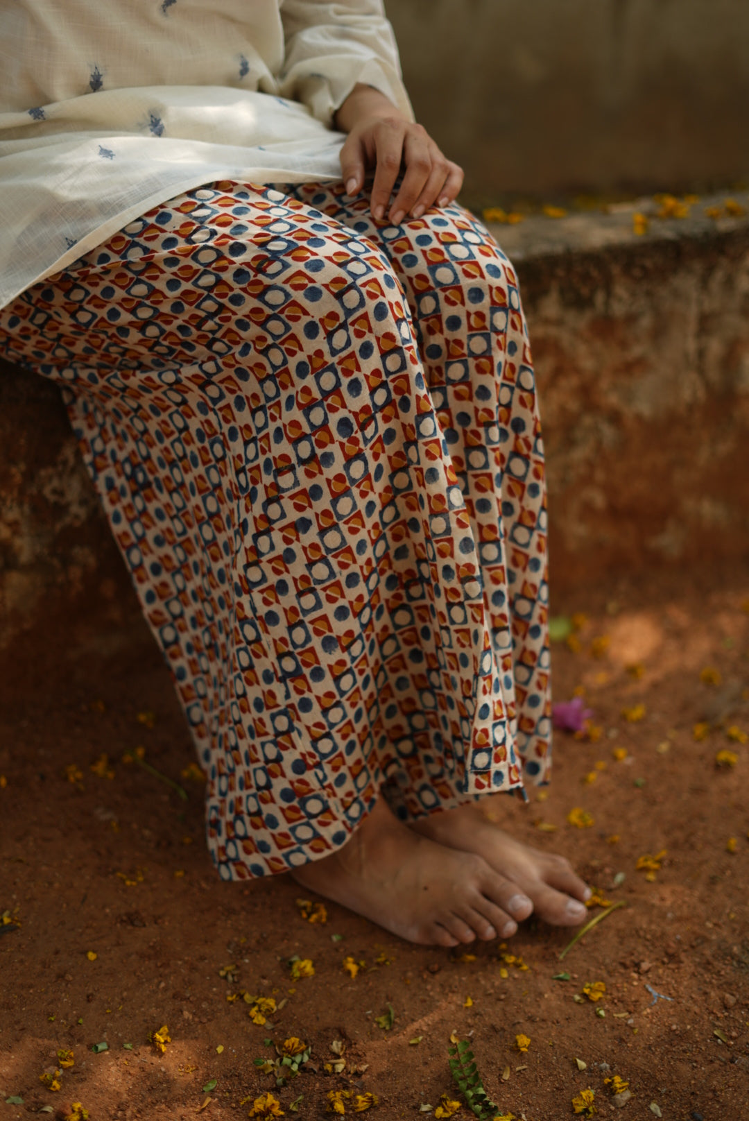 Tara Handblock Polka Palazzo Pant