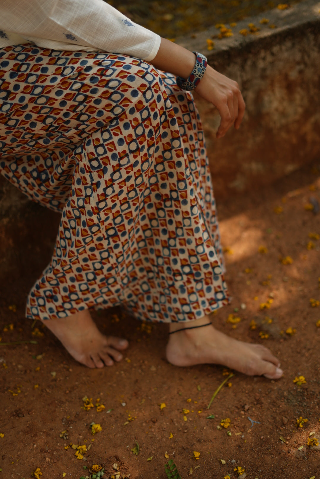 Tara Handblock Polka Palazzo Pant