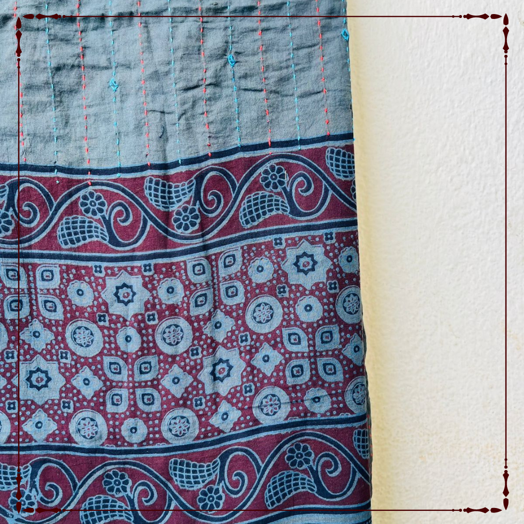 Verde Eleganza : Jaipur Handblock Dupatta