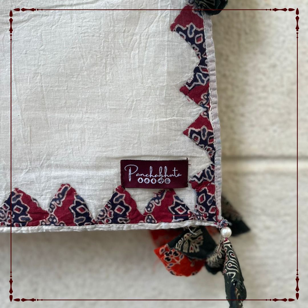 Maroon Elephant - Jaipur Patchwork Dupatta