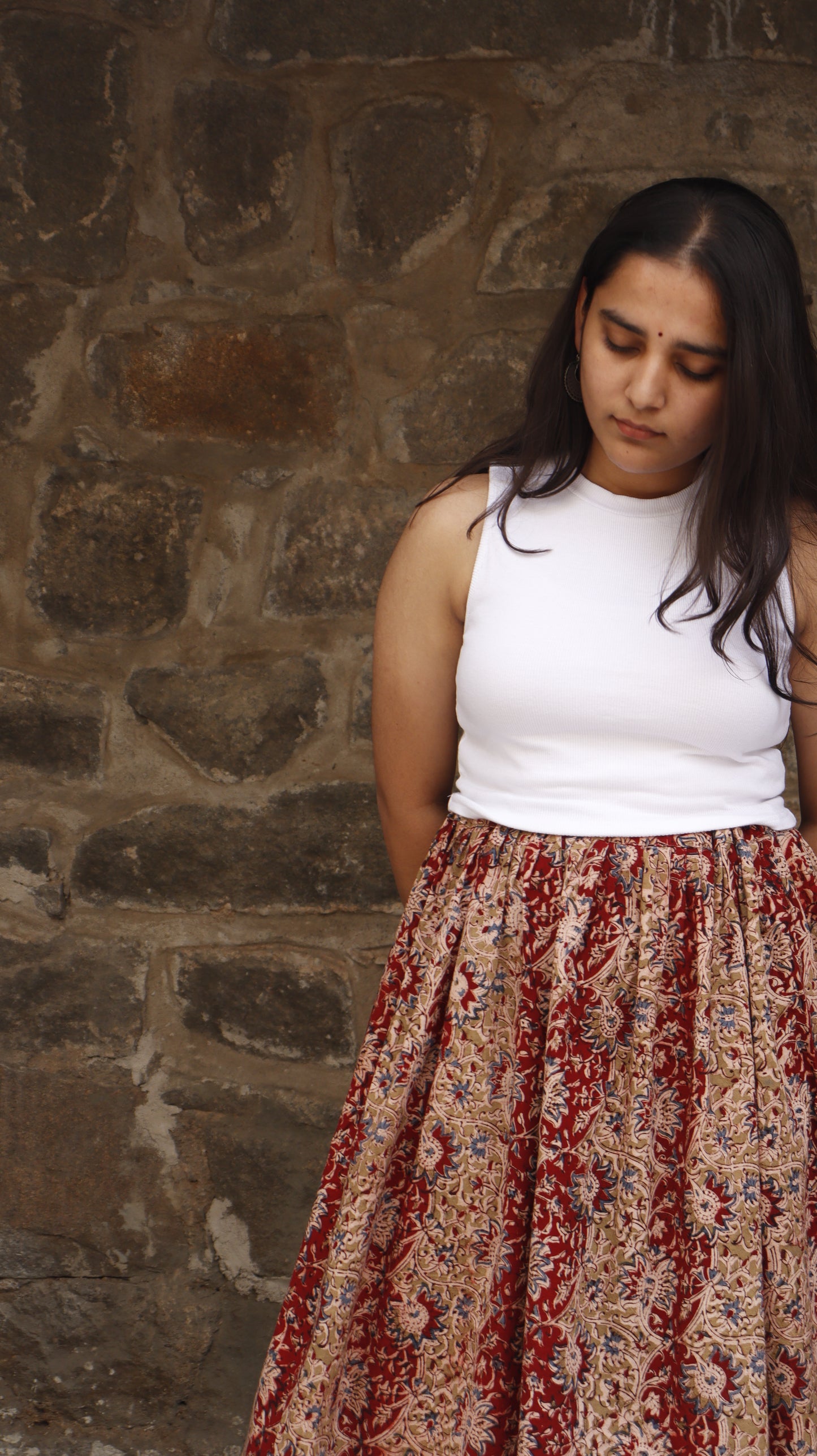 Hemavati - Deep Green Kalamkari Skirt