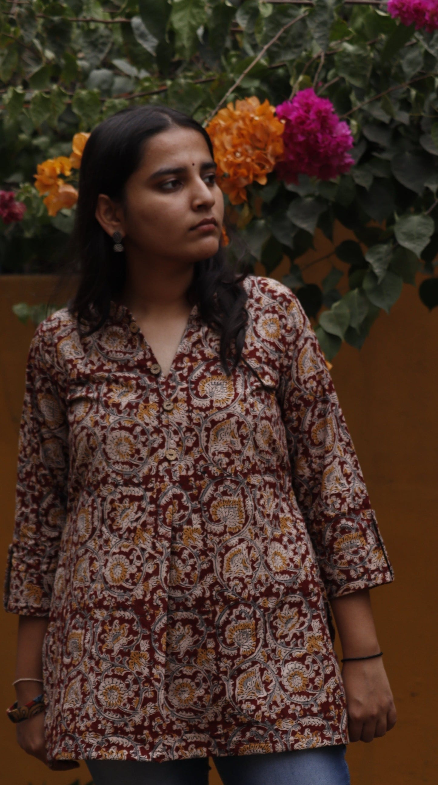 Kusumika - Kalamkari Short Top
