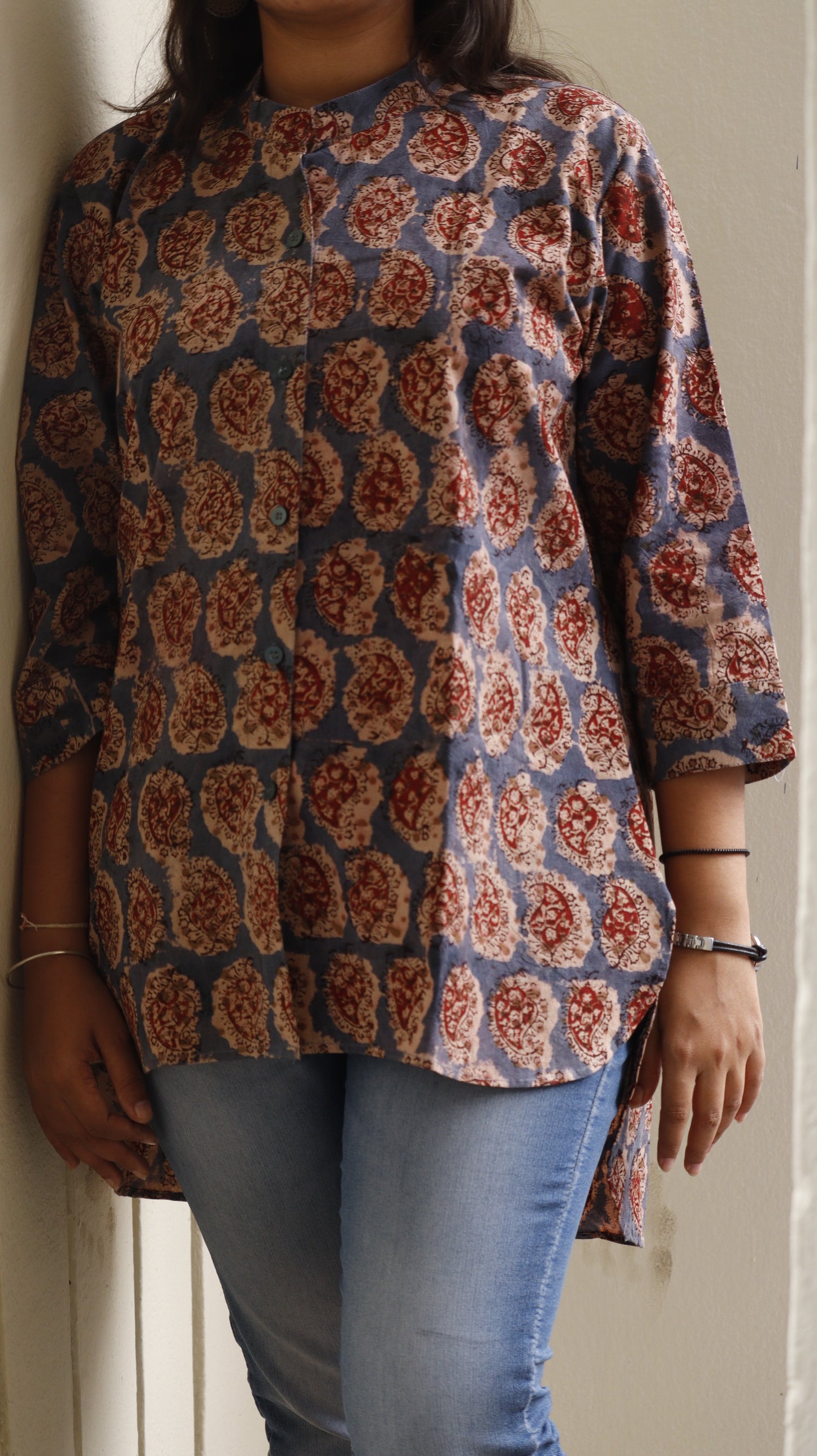 Vasundhara - Kalamkari Short Top