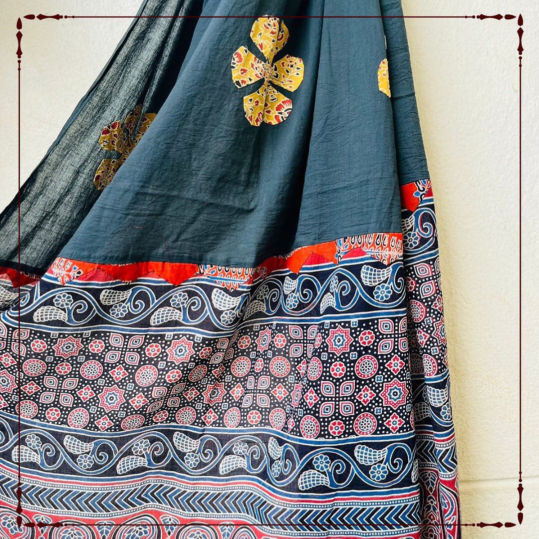 Rajwada Blooms - Jaipur Patchwork Dupatta