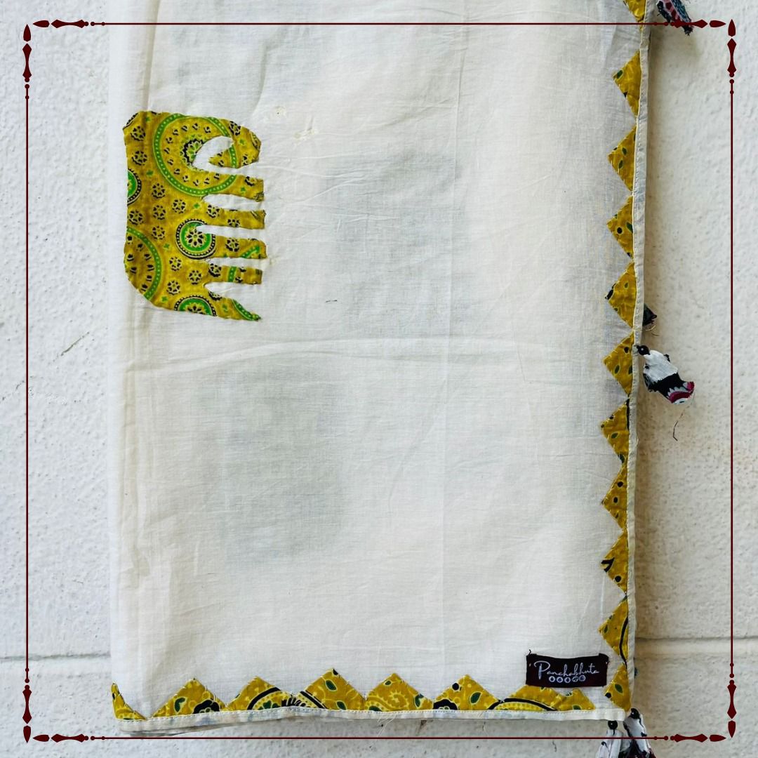Green Meadow Serenity - Jaipur Patchwork Dupatta