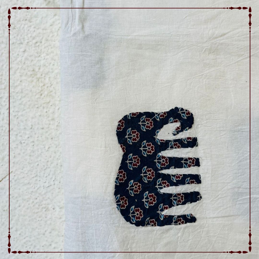 Blue Elephant - Jaipur Patchwork Dupatta