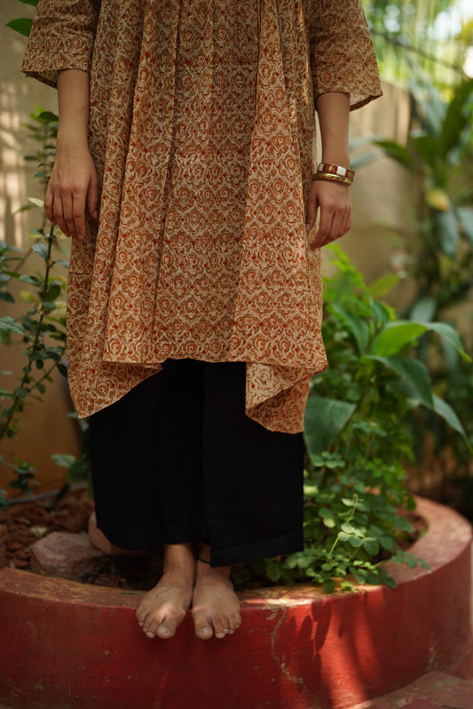Roshni Handblocked A-line Long Kurta