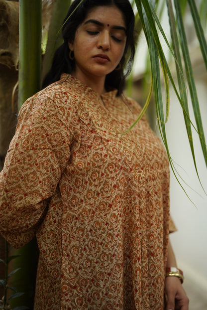 Roshni Handblocked A-line Long Kurta