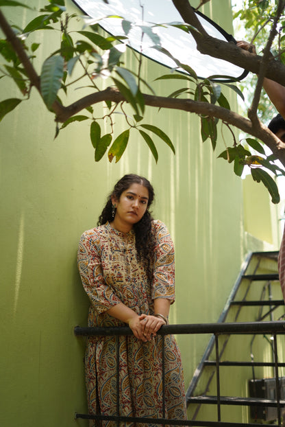 Arohi A-Line Cotton Silk Long Kurta