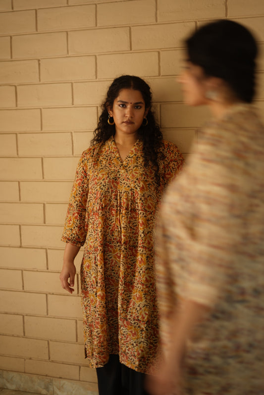 Tanvi A-Line Cotton Silk Long Kurta