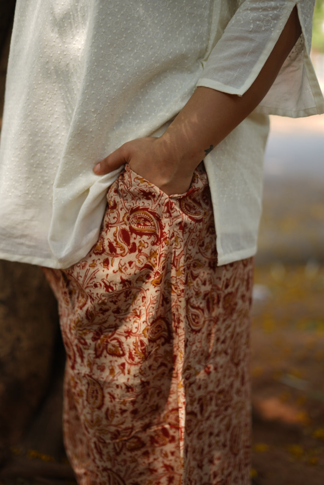 Kumud Handblock Mulmul Palazzo Pant