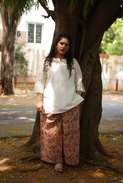 Kumud Handblock Mulmul Palazzo Pant