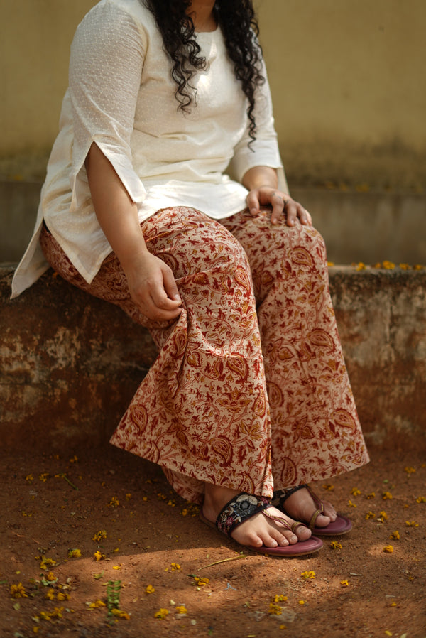 Kumud Handblock Mulmul Palazzo Pant