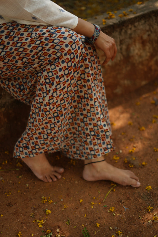 Tara Handblock Mulmul Palazzo Pant