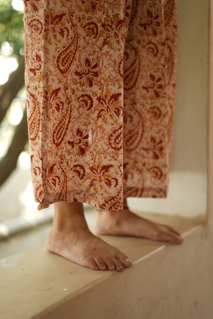 Vaidehi Handblock Mulmul Palazzo Pant