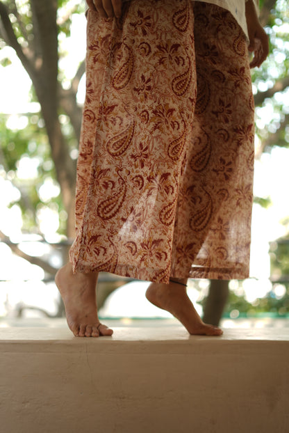 Vaidehi Handblock Mulmul Palazzo Pant