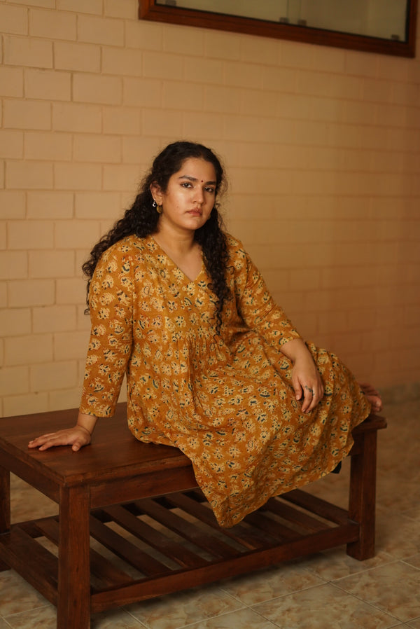Ishani Handblocked A-line Long Kurta