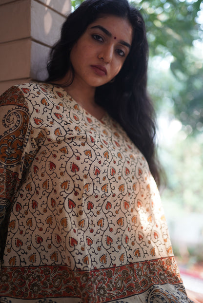 Maithili Handblock Mulmul Short Top
