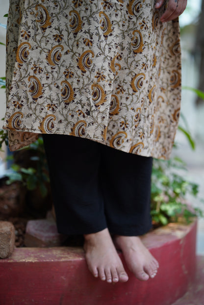 Aranya Handblocked A-line Long Kurta