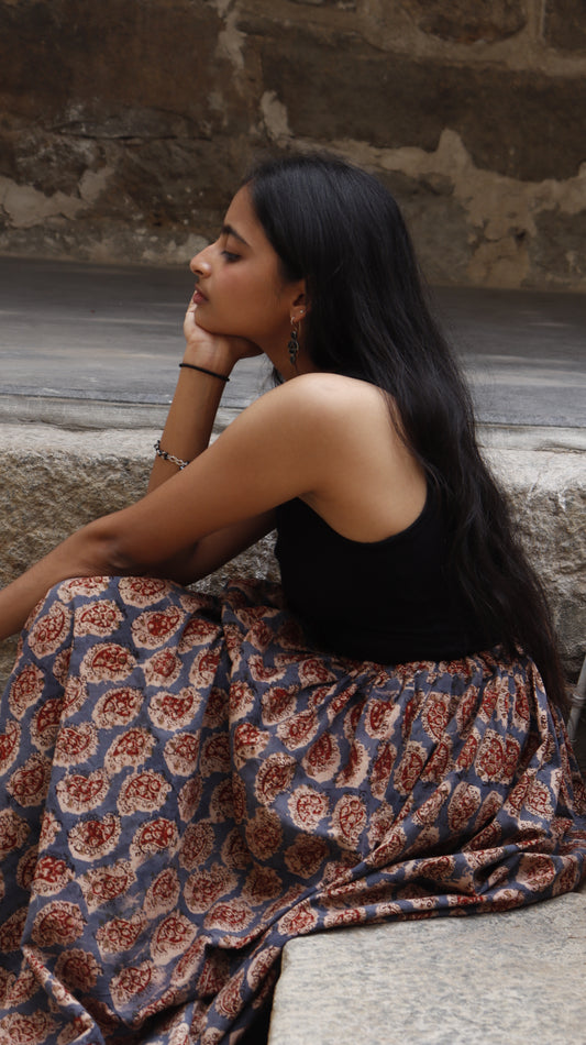 RasaLeela - Indigo Kalamkari Skirt