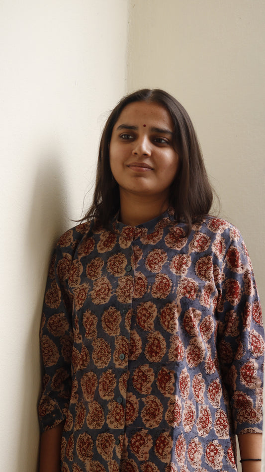 Vasundhara - Kalamkari Short Top