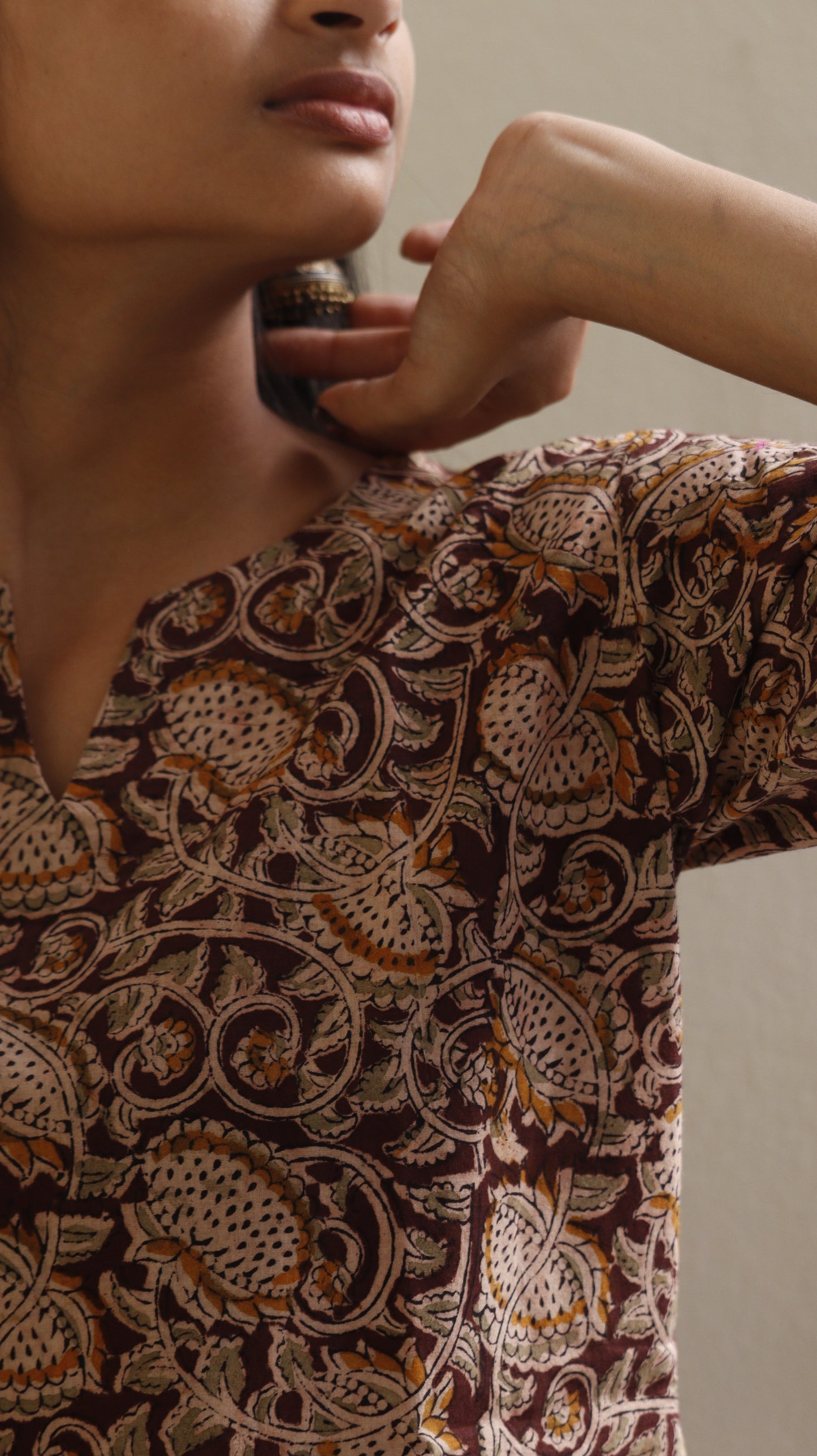 Suryavati - Kalamkari Short Top