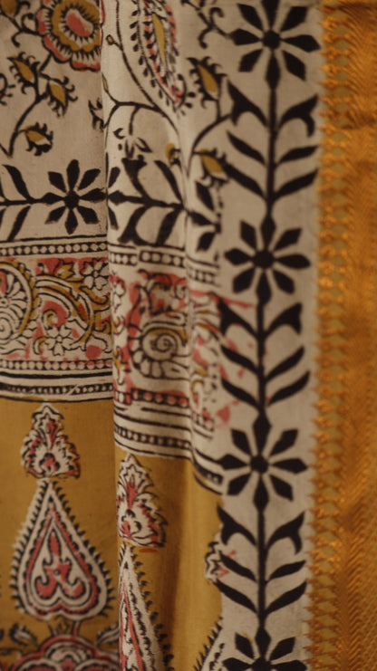 Saraswati - Silk Dupatta/Nizam Border